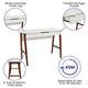 White Top/Walnut Frame |#| Home Office Writing Computer Desk with Drawer - Table Desk, White/Walnut