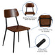 2 Pack Industrial Wood Dining Chair with Gunmetal Steel Frame