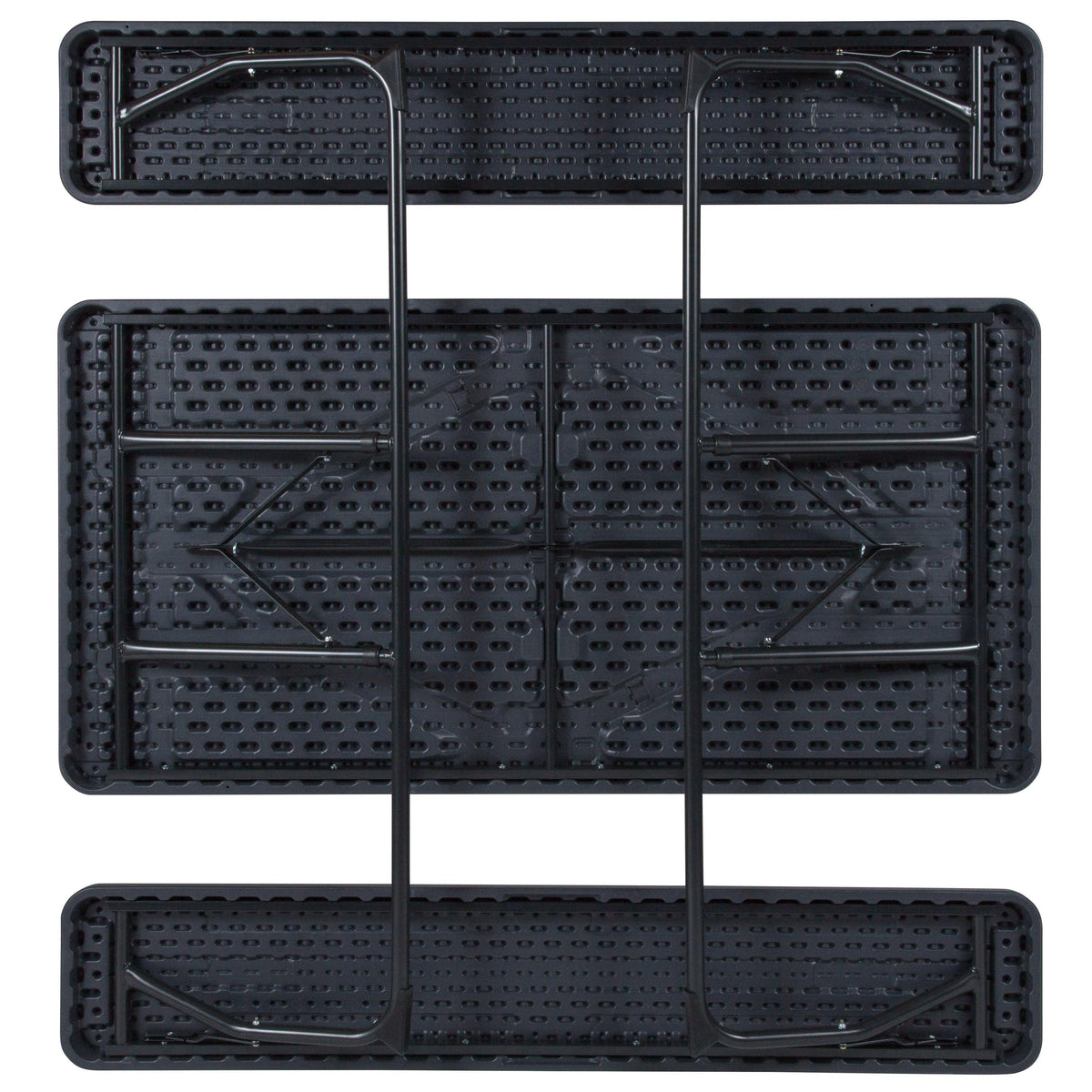 Charcoal |#| All-In-One Folding Picnic Table and Bench Set - Adult Size, Charcoal Wood Grain