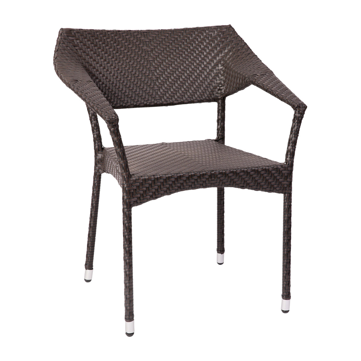 Espresso |#| All Weather Commercial Grade PE Rattan Stacking Patio Chairs in Espresso