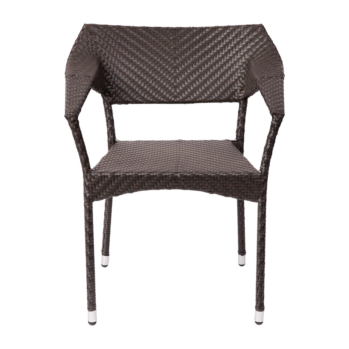 Espresso |#| All Weather Commercial Grade PE Rattan Stacking Patio Chairs in Espresso