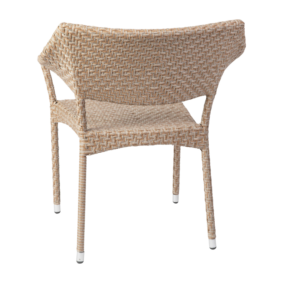 Natural |#| All Weather Commercial Grade PE Rattan Stacking Patio Chairs in Natural