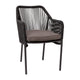 Black/Gray |#| Woven Indoor/Outdoor Stacking Club Chair in Black - Gray Cushions