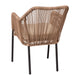 Natural/Ivory |#| Woven Indoor/Outdoor Stacking Club Chair in Natural - Ivory Cushions