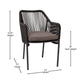 Black/Gray |#| Woven Indoor/Outdoor Stacking Club Chair in Black - Gray Cushions