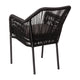 Black/Gray |#| Woven Indoor/Outdoor Stacking Club Chair in Black - Gray Cushions