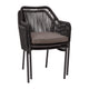 Black/Gray |#| Woven Indoor/Outdoor Stacking Club Chair in Black - Gray Cushions