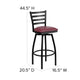 Burgundy Vinyl Seat/Black Metal Frame |#| Black Ladder Back Swivel Metal Barstool - Burgundy Vinyl Seat
