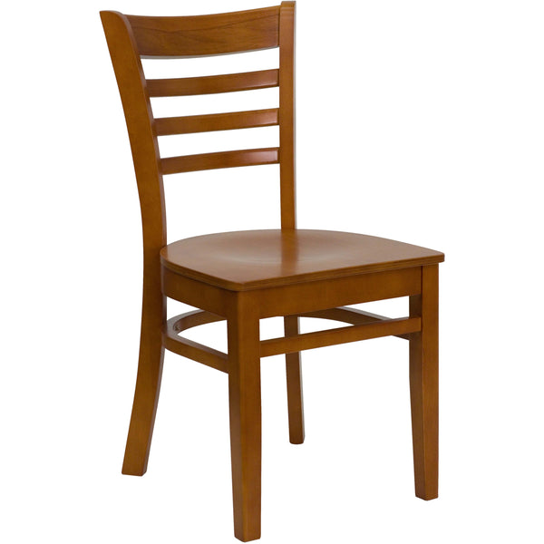 Cherry Wood Seat/Cherry Wood Frame |#| Ladder Back Cherry Wood Restaurant Chair