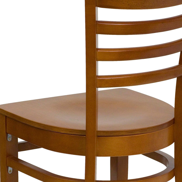 Cherry Wood Seat/Cherry Wood Frame |#| Ladder Back Cherry Wood Restaurant Chair