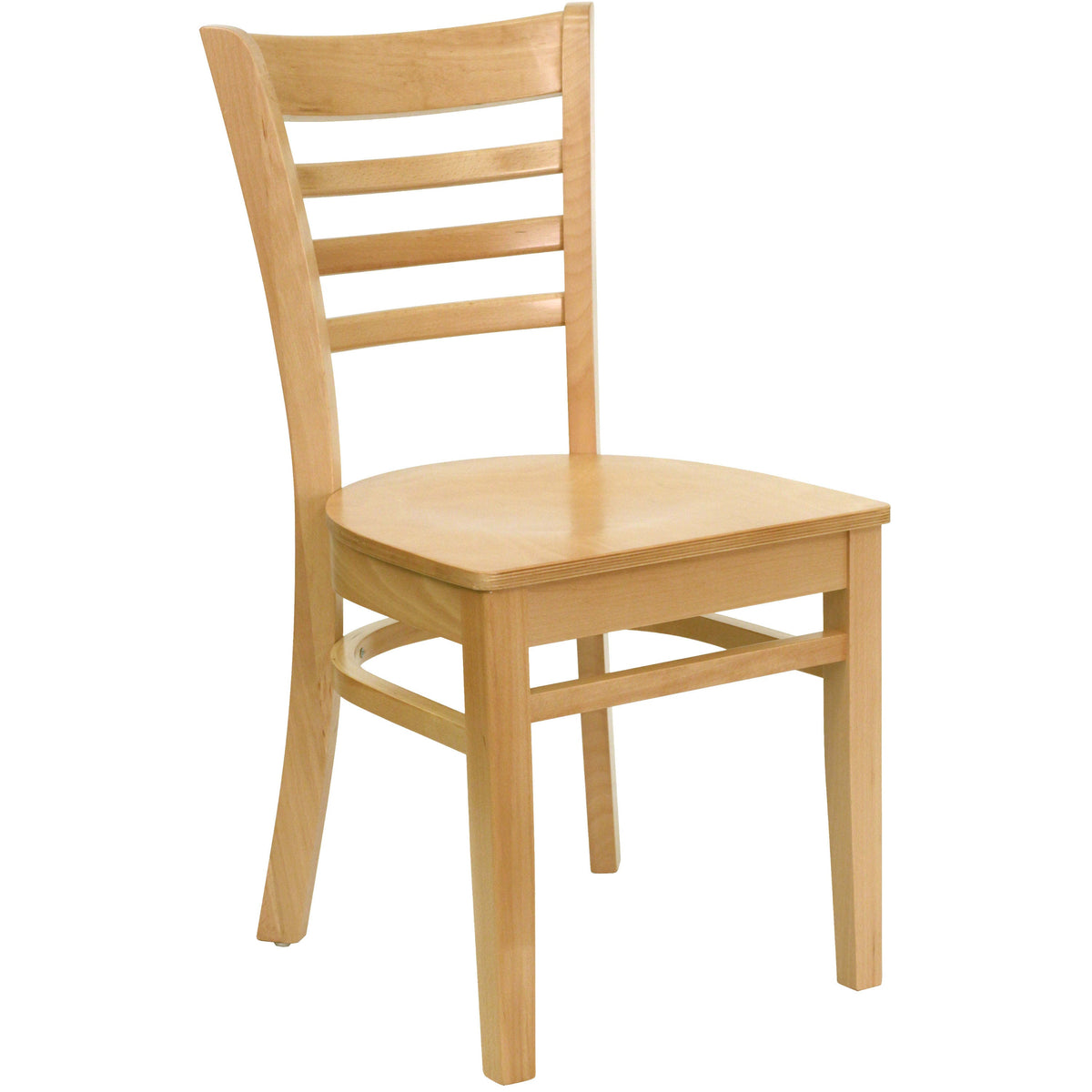 Natural Wood Seat/Natural Wood Frame |#| Ladder Back Natural Wood Restaurant Chair