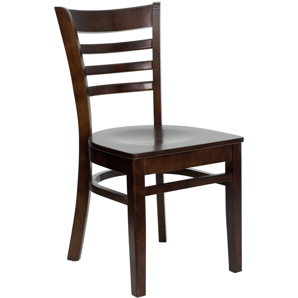 Walnut Wood Seat/Walnut Wood Frame |#| Ladder Back Walnut Wood Restaurant Chair