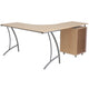 Beech |#| Beech Laminate L-Shape Desk with Three Drawer Pedestal and Locking Drawers