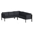 Lea Indoor/Outdoor Sectional with Cushions - Modern Steel Framed Chair with Dual Storage Pockets