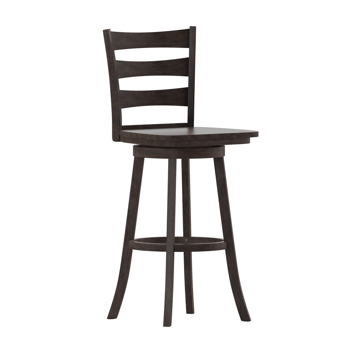 Gray Wash Walnut |#| Commercial Wooden Swivel Bar Height Stool in Gray Wash Walnut