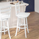 White Wash |#| Commercial Wooden Swivel Bar Height Stool in Antique White Wash