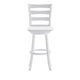 White Wash |#| Commercial Wooden Swivel Bar Height Stool in Antique White Wash