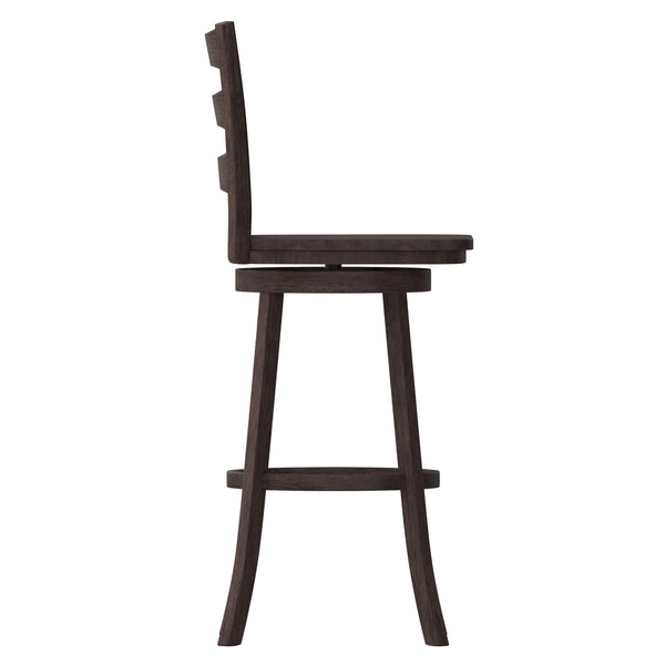 Gray Wash Walnut |#| Commercial Wooden Swivel Bar Height Stool in Gray Wash Walnut