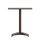 Black |#| Modern 23.5" Square Glass Framed Glass Table with 2 Black Slat Back Chairs