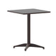 Bronze |#| Modern 23.5" Square Glass Framed Glass Table with 2 Bronze Slat Back Chairs