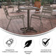 Black |#| Modern 23.5" Square Glass Framed Glass Table with 2 Black Slat Back Chairs