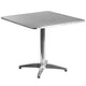 31.5inch Square Aluminum Indoor-Outdoor Table Set with 2 Slat Back Chairs