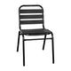 Commercial Patio Dining Set with Table, 2 Chairs, and 2 Arm Chairs in Black