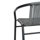 Gray |#| Commercial Indoor-Outdoor Rattan Restaurant Barstool Black Frame-Gray