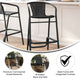 Black |#| Commercial Indoor-Outdoor Rattan Restaurant Barstool Black Frame-Black