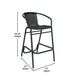 Black |#| Commercial Indoor-Outdoor Rattan Restaurant Barstool Black Frame-Black