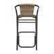 Medium Brown |#| Commercial Indoor-Outdoor Rattan Restaurant Barstool Black Frame-Medium Brown