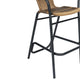 Medium Brown |#| Commercial Indoor-Outdoor Rattan Restaurant Barstool Black Frame-Medium Brown