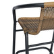 Medium Brown |#| Commercial Indoor-Outdoor Rattan Restaurant Barstool Black Frame-Medium Brown