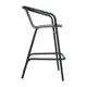 Gray |#| Commercial Indoor-Outdoor Rattan Restaurant Barstool Black Frame-Gray