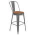 Lincoln 30'' High Indoor Bar Height Stool with Back with Poly Resin Wood Seat