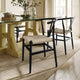 Black Frame/Natural Seat |#| Commercial Wishbone Style Wood and Kraft Paper Stack Dining Chair-Black/Natural