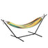 Lola 2 Person Hammock with Stand and Premium Carry Bag, Cotton Hammock with Space Saving Steel Stand, 450 LBS. Static Weight Capacity