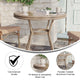 Natural & White Rattan/Light Natural Frame |#| Indoor/Outdoor Commercial Glass Top Bistro Table in Natural/White