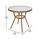 White & Navy Rattan/Natural Frame |#| Indoor/Outdoor Commercial Bistro Set with Table and 2 Chairs in Wht/Navy