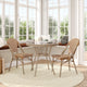 Natural & White Rattan/Light Natural Frame |#| Indoor/Outdoor Commercial Bistro Set with Table and Two Chairs in Nat/Wht