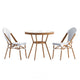 White & Gray Rattan/Natural Frame |#| Indoor/Outdoor Commercial Bistro Set with Table and 2 Chairs in Wht/Gray