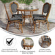 Indoor/Outdoor Commercial Bistro Set with Table and 4 Chairs in Blk/Wht