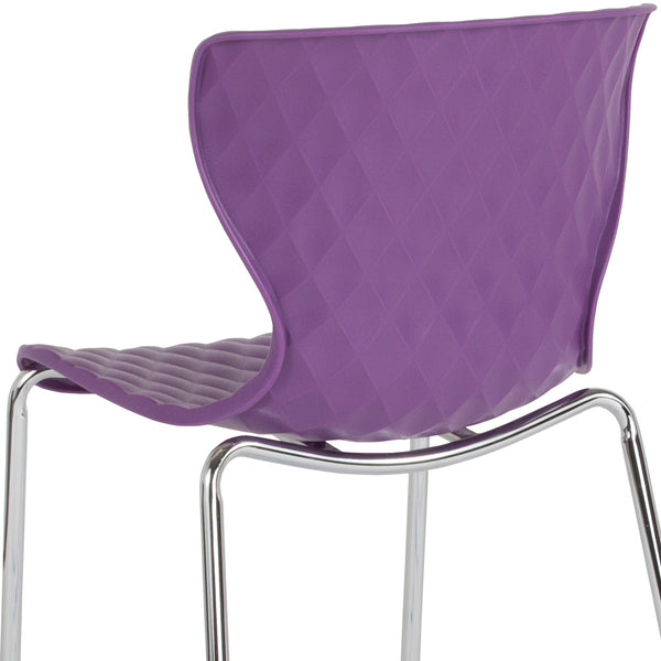 Purple |#| Contemporary Design Purple Plastic Stack Chair