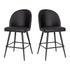 Lyla Set of 2 Commercial Modern Armless Counter Stools with Contoured Backrests, Steel Frames and Footrests-Set of 2