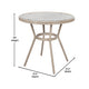 Black & White Textilene/Light Natural Frame |#| Indoor/Outdoor Commercial Bistro Set with Table and 4 Chairs in Blk/Wht