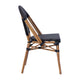 Black/Natural Frame |#| All-Weather Commercial Paris Chair with Natural Aluminum Frame-Black