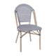 Black & White/Light Natural Frame |#| All-Weather Commercial Paris Chair with Light Natural Aluminum Frame-Black/White