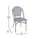 Black & White/Light Natural Frame |#| All-Weather Commercial Paris Chair with Light Natural Aluminum Frame-Black/White