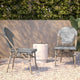 Black & White/Light Natural Frame |#| All-Weather Commercial Paris Chair with Light Natural Aluminum Frame-Black/White