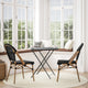 Black/Natural Frame |#| All-Weather Commercial Paris Chair with Natural Aluminum Frame-Black